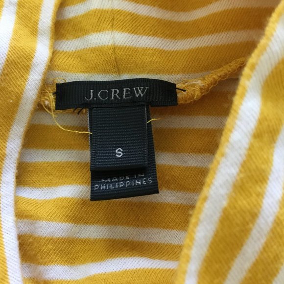 J. Crew Striped Tissue Tee Turtleneck Long Sleeve Top Stretch Size S Yellow - Picture 6 of 10